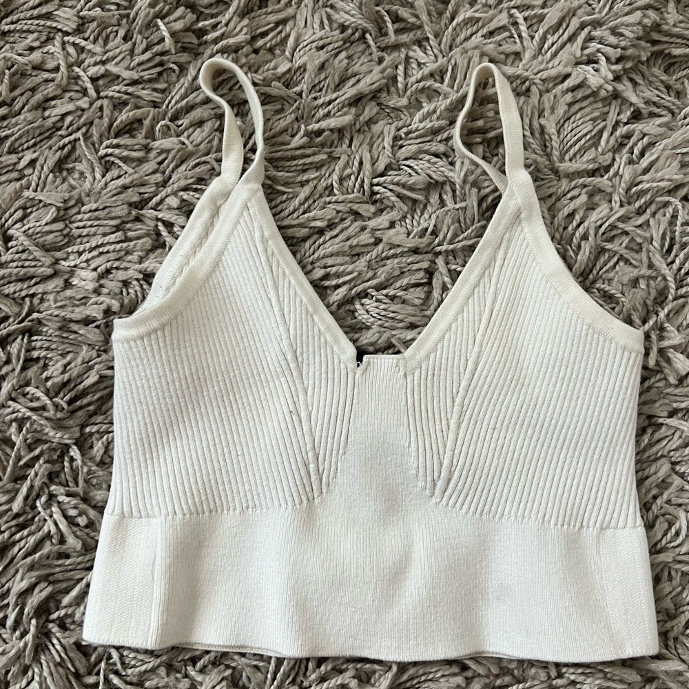IVY PARK Cream Ribbed Camisole